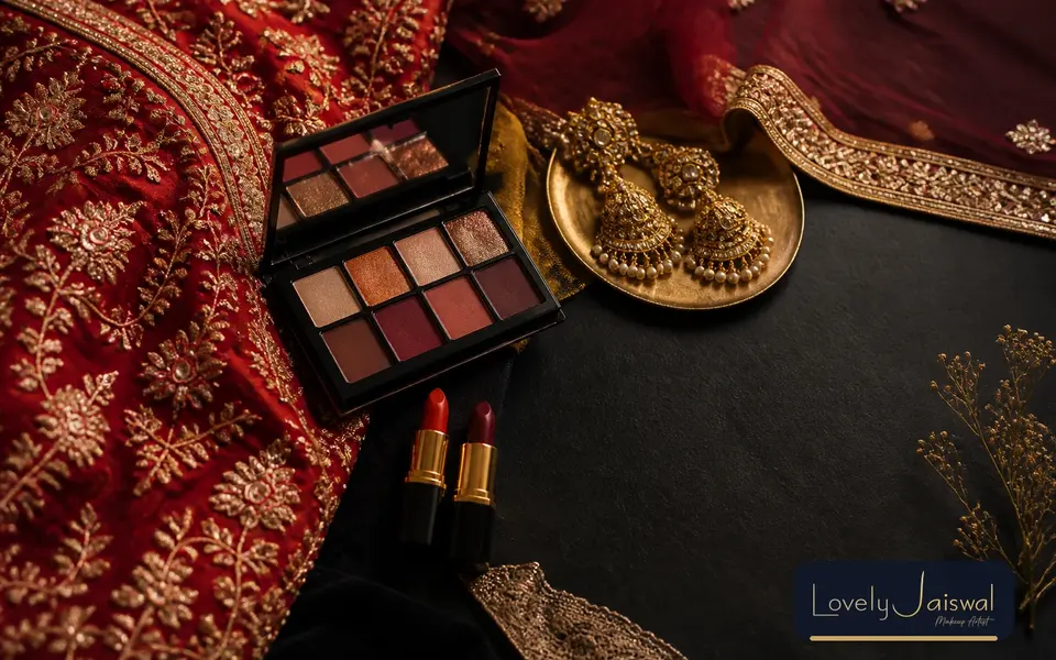 Bridal Makeup for a Red Lehenga: Eye and Lip Colour Combinations